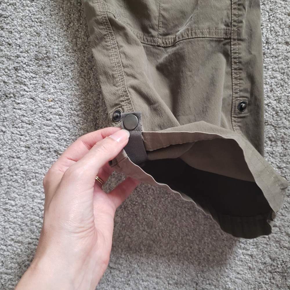 Kuhl Roll Up Convertible Cargo Pants Hiking Travel Outdoor Olive Green Size 10 - Picture 4 of 13